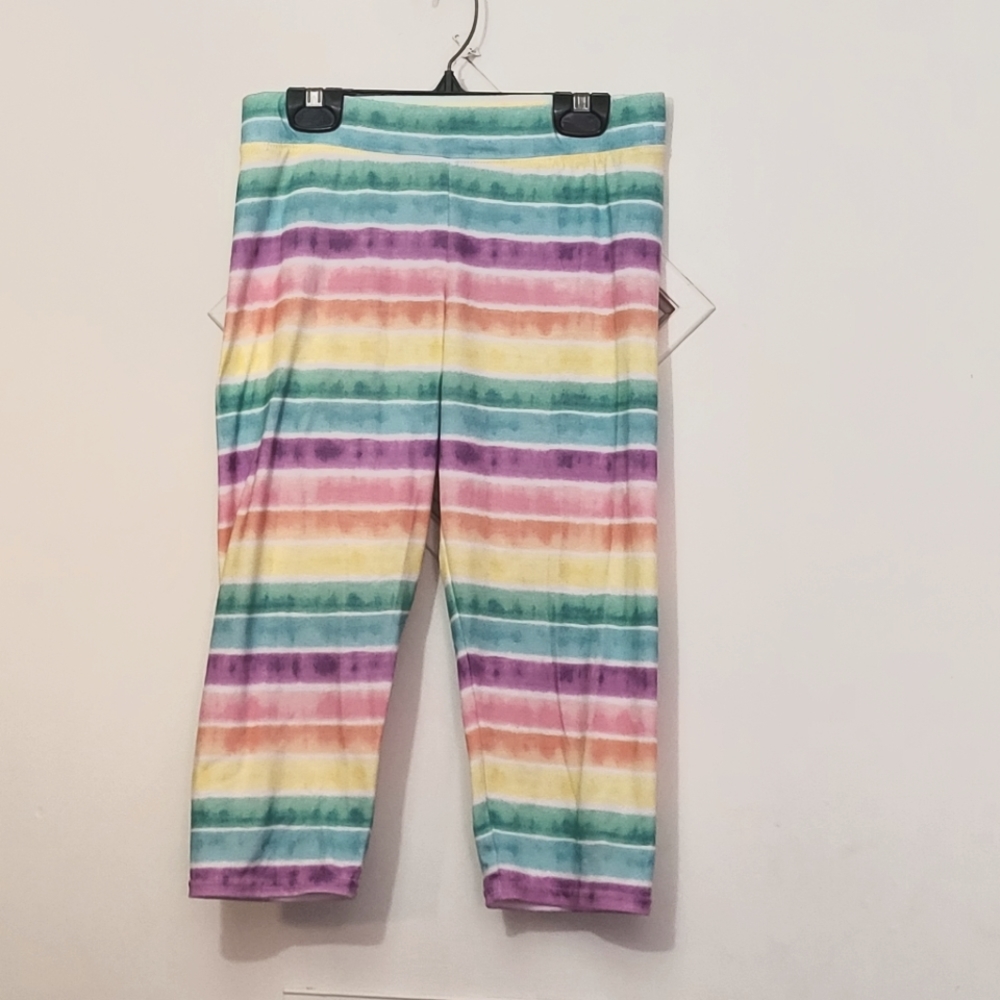 JUSTICE KIDS GIRLS CAPRI LEGGINGS MULTICOLOR 14/16 PRELOVED CONDITION
